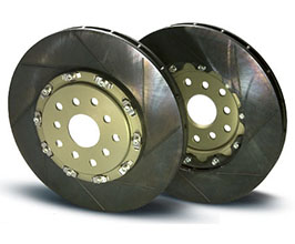 Project Mu SCR-GT Rotors - Front 2-Piece Slotted (Tufram) for Subaru Impreza WRX STI with Brembo Calipers